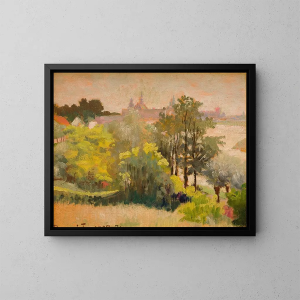 Ansicht von Krakau vom Zwierzyniec - Jacek Malczewski — gerahmtes Bild an der Wand