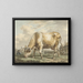 Kuh beim Grasen - Jacob Cats — gerahmtes Bild an der Wand