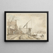 Winterlandschaft mit Häusern und Hebel entlang eines zugefrorenen Kanals - Jacob Cats — gerahmtes Bild an der Wand