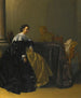 Eine elegante junge Frau und ein altes Mädchen in einem Interieur - Jacob Duck — Ansicht des Kunstwerks