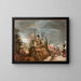 Allegorie der Jahreszeiten in einer Landschaft - Jacob Grimmer — gerahmtes Bild an der Wand