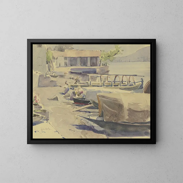Port des Gardasees - Jacob Happ — gerahmtes Bild an der Wand