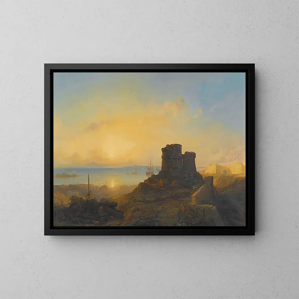 Château des croisés sur la côte ottomane - Jacob Jacobs — gerahmtes Bild an der Wand