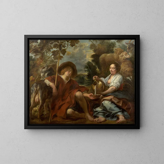 Jacob Jordaens - Bergre versant du lait  un berger.webp
