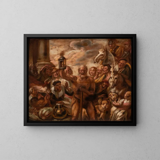 Jacob Jordaens - Diogenes Searching for an Honest Man.webp