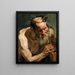 Alter Satyre mit einer Flöte - Jacob Jordaens — gerahmtes Bild an der Wand