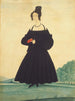 Frau in einer Landschaft, die ein rotes Buch hält - Jacob Maentel — Ansicht des Kunstwerks