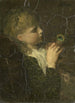 Mädchen mit Pfauenfeder - Jacob Maris — Ansicht des Kunstwerks