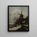 Windmühle in der Nähe eines Bachs im Winter - Jacob Maris — gerahmtes Bild an der Wand