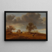 Eine Attacke auf ein Pferd und einen Wagen in den Dünen bei Sonnenuntergang - Jacob Salomonsz van Ruysdael — gerahmtes Bild an der Wand