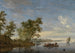 Bac mit Vieh auf dem Fluss Vecht bei Nijenrode - Jacob Salomonsz van Ruysdael — Ansicht des Kunstwerks