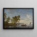 Bac mit Vieh auf dem Fluss Vecht bei Nijenrode - Jacob Salomonsz van Ruysdael — gerahmtes Bild an der Wand