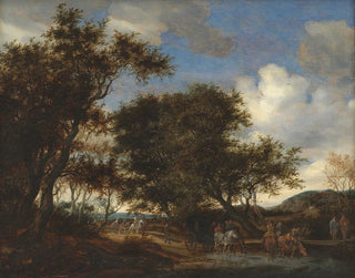 Jacob Salomonsz van Ruysdael - Landscape with Travellers Watering their Horses.webp