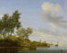 Flusslandschaft mit einem Boot - Jacob Salomonsz van Ruysdael — Ansicht des Kunstwerks