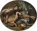Komposition mit Buch, Vögeln und Obstkorb und Komposition mit Fischen und Gemüse - Jacob van der Kerckhoven — Ansicht des Kunstwerks
