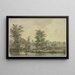 Bauernhof am Wasser mit Schubkarre und Kuh - Jacob van Liender — gerahmtes Bild an der Wand