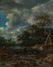 Ein bewaldetes Landschaft mit Wasserfall - Jacob van Ruisdael — Ansicht des Kunstwerks