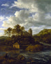 Château und Wassermühle am Flussufer - Jacob van Ruisdael — Ansicht des Kunstwerks