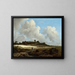 Ansicht von Weizenfeldern mit einer Stadt im Hintergrund - Jacob van Ruisdael — gerahmtes Bild an der Wand