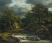 Landschafts-Gemälde mit Wasserfall und drohendem Gewitter - Jacob van Ruisdael — Ansicht des Kunstwerks
