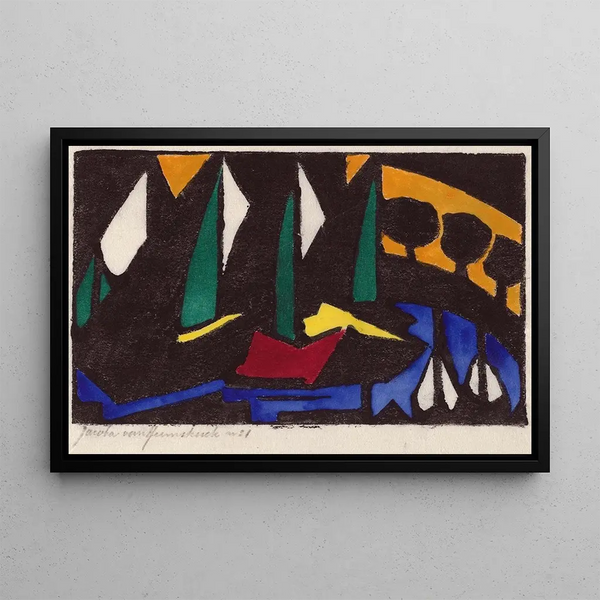 Boot und Bäume - Jacoba van Heemskerck — gerahmtes Bild an der Wand