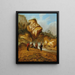 Ein felsiges Landschaft mit Bergarbeitern in der Nähe eines Wasserfalls - Jacobus Sibrandi Mancadan — gerahmtes Bild an der Wand