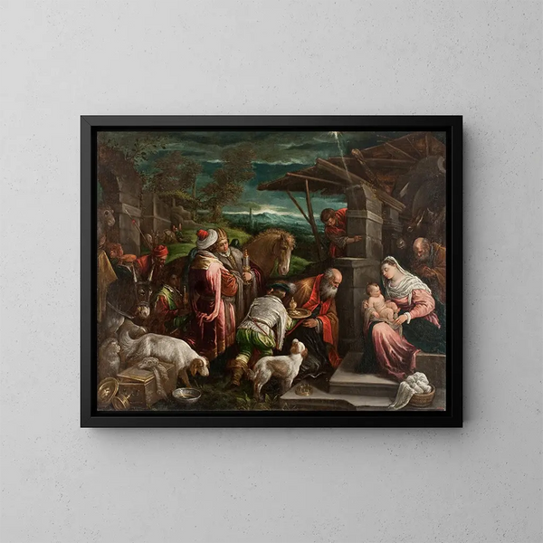 Anbetung der Könige - Jacopo Bassano — gerahmtes Bild an der Wand