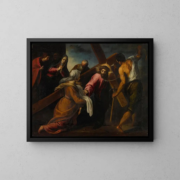 Christ auf dem Weg zum Kalvarienberg - Jacopo Palma der Ältere — gerahmtes Bild an der Wand