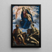 Marie mit dem Kind verehrt von Sankt Markus und Sankt Lukas - Jacopo Tintoretto — gerahmtes Bild an der Wand