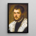 Junge Mann mit Bart - Jacopo Tintoretto — gerahmtes Bild an der Wand