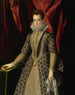 Portrait einer jungen Frau in besticktem Kleid und Perlen - Jacopo Zucchi — Ansicht des Kunstwerks