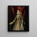 Portrait einer jungen Frau in besticktem Kleid und Perlen - Jacopo Zucchi — gerahmtes Bild an der Wand