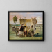Die Dusche der phänomenalen Schafe - Jacques-Joseph Lecurieux — gerahmtes Bild an der Wand