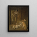 Gruppe von Welpen, die zwischen einem Löwen und einer Tigress geboren wurden - Jacques-Laurent Agasse — gerahmtes Bild an der Wand
