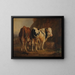 Stier mit weißer und schwarzer Fellzeichnung und Kuh mit brauner Fellzeichnung - Jacques-Raymond Brascassat — gerahmtes Bild an der Wand