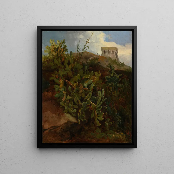 Tour und Kaktus - Jacques-Raymond Brascassat — gerahmtes Bild an der Wand
