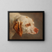 Kopf eines weißen und braunen Jagdhundes - Jacques-Raymond Brascassat — gerahmtes Bild an der Wand