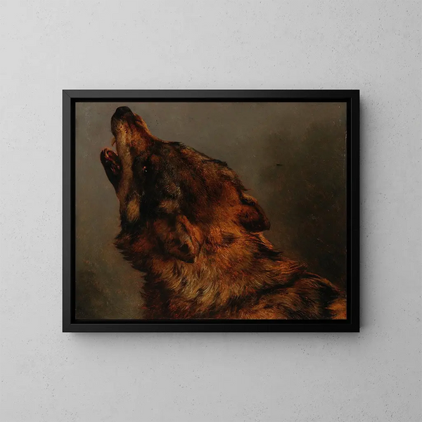 Kopf des Wolfes - Jacques-Raymond Brascassat — gerahmtes Bild an der Wand