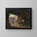 Junge mit einem Pferd in einer Scheune - Jacques Albert Senave — gerahmtes Bild an der Wand