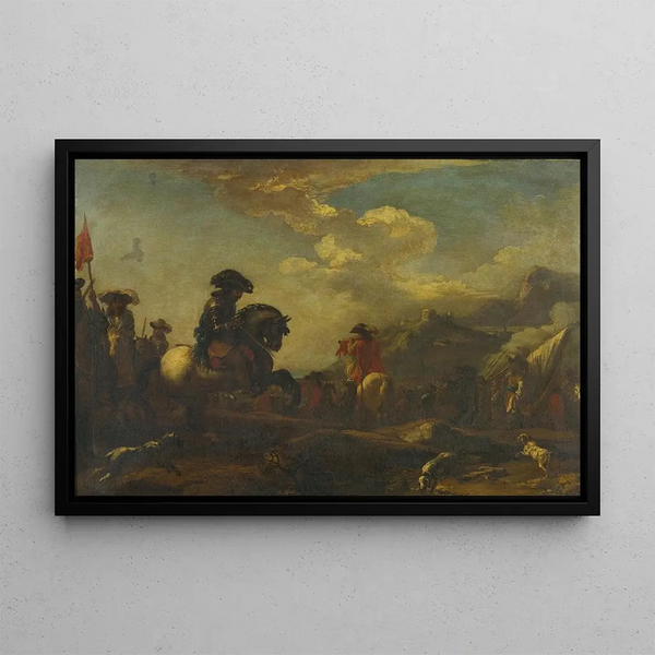 Kavallerie im Vormarsch - Jacques Courtois — gerahmtes Bild an der Wand