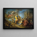 Allegorie zu Ehren der Veröffentlichung des Friedens von Aachen am 13. Februar 1749 - Jacques Dumont — gerahmtes Bild an der Wand