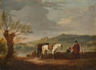 Jacques Franois Joseph SwebachDesfontaines - Paysage aux cavalier et lavandires.webp