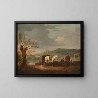 Jacques Franois Joseph SwebachDesfontaines - Paysage aux cavalier et lavandires.webp