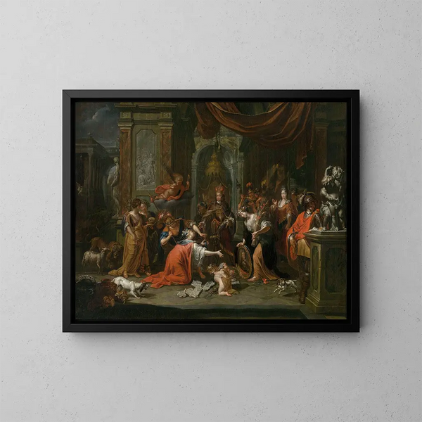 Das Stadtbild von Antwerpen ehrt die österreichische Dynastie - Jacques Ignatius de Roore — gerahmtes Bild an der Wand