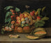 Naturmorte mit Früchten in einem Weidenkorb und einer angeschnittenen Melone - Jacques Linard — Ansicht des Kunstwerks