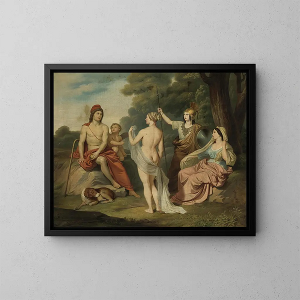 Der Urteil des Paris - Jacques Louis David — gerahmtes Bild an der Wand