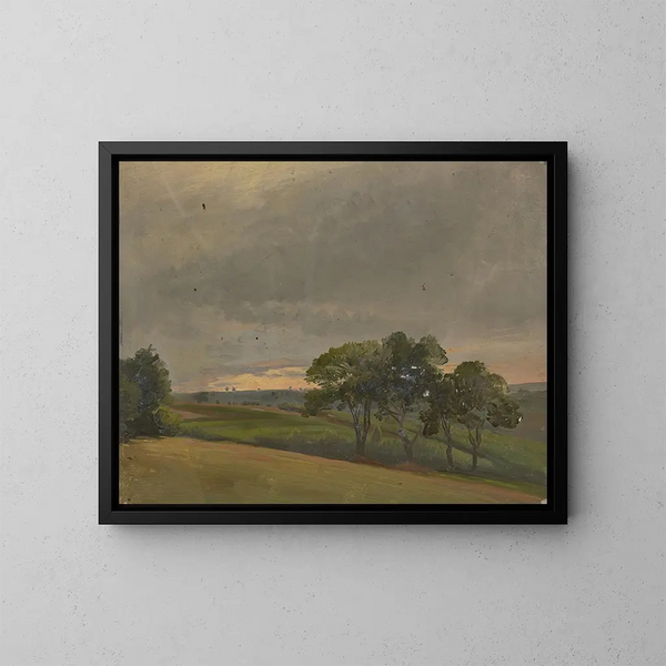 Prairie du soir avec des fleurs - Jakob Becker — gerahmtes Bild an der Wand