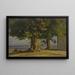 Alter Baum und Blick auf eine weite Ebene - Jakob Becker — gerahmtes Bild an der Wand