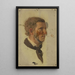 Studie eines Bauernkopfes profil - Jakob Becker — gerahmtes Bild an der Wand