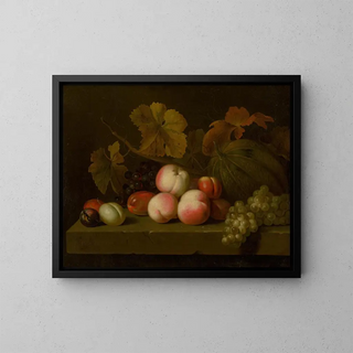 Jakob Bogdny - Still Life With Peaches Grapes Plums And Melon.webp